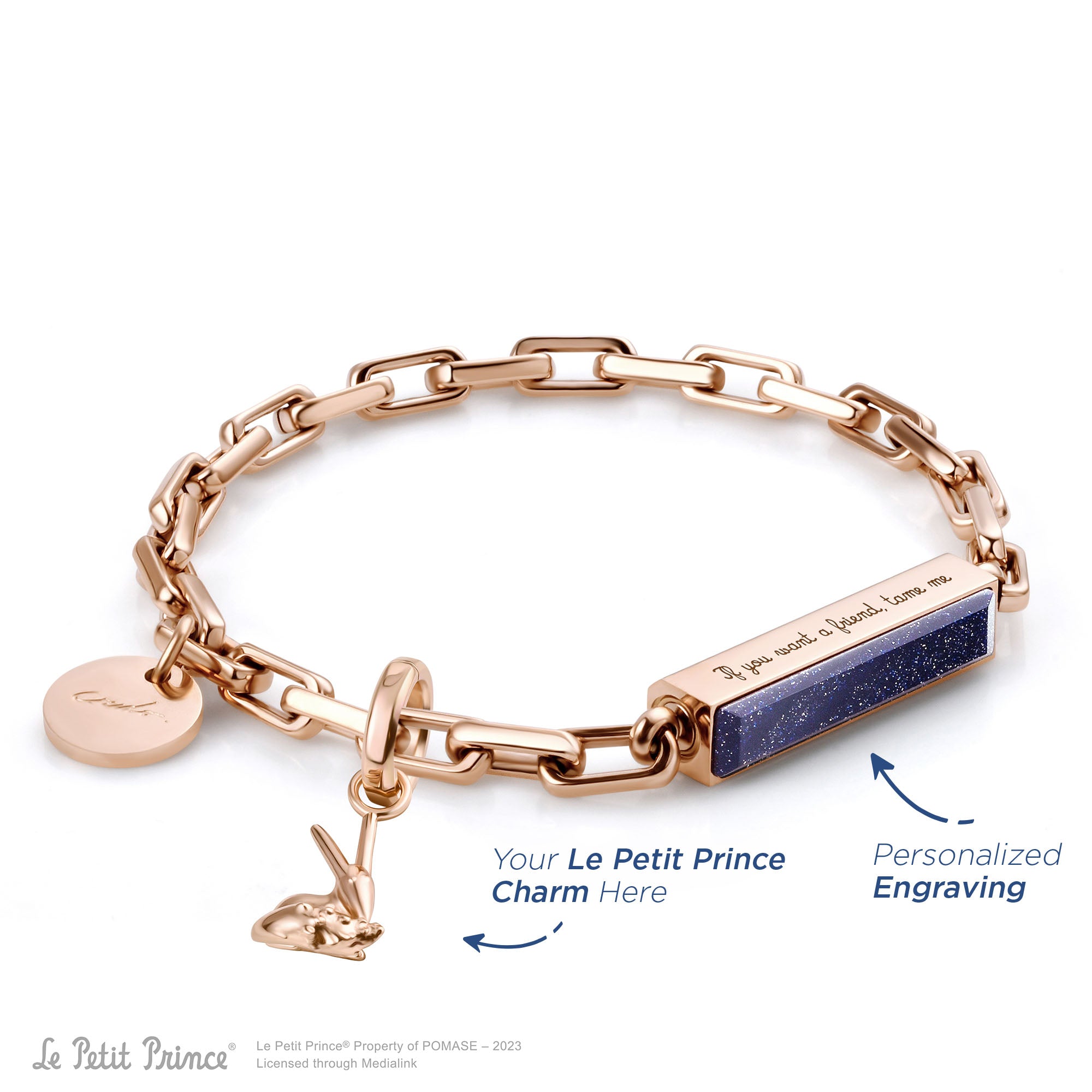 Rose Gold - Blue Goldstone